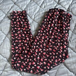 Joe Boxer Black and Pink Floral Leggings